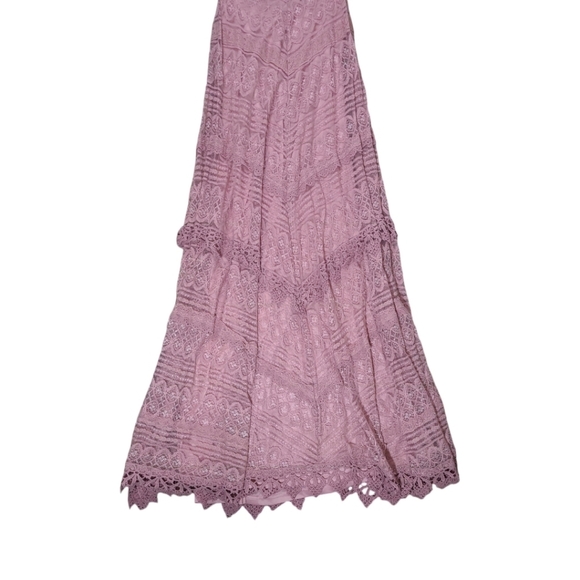 Lulus Beneath the Garden Arbor Dusty Rose Lace Maxi Dress Size Small - Picture 13 of 16